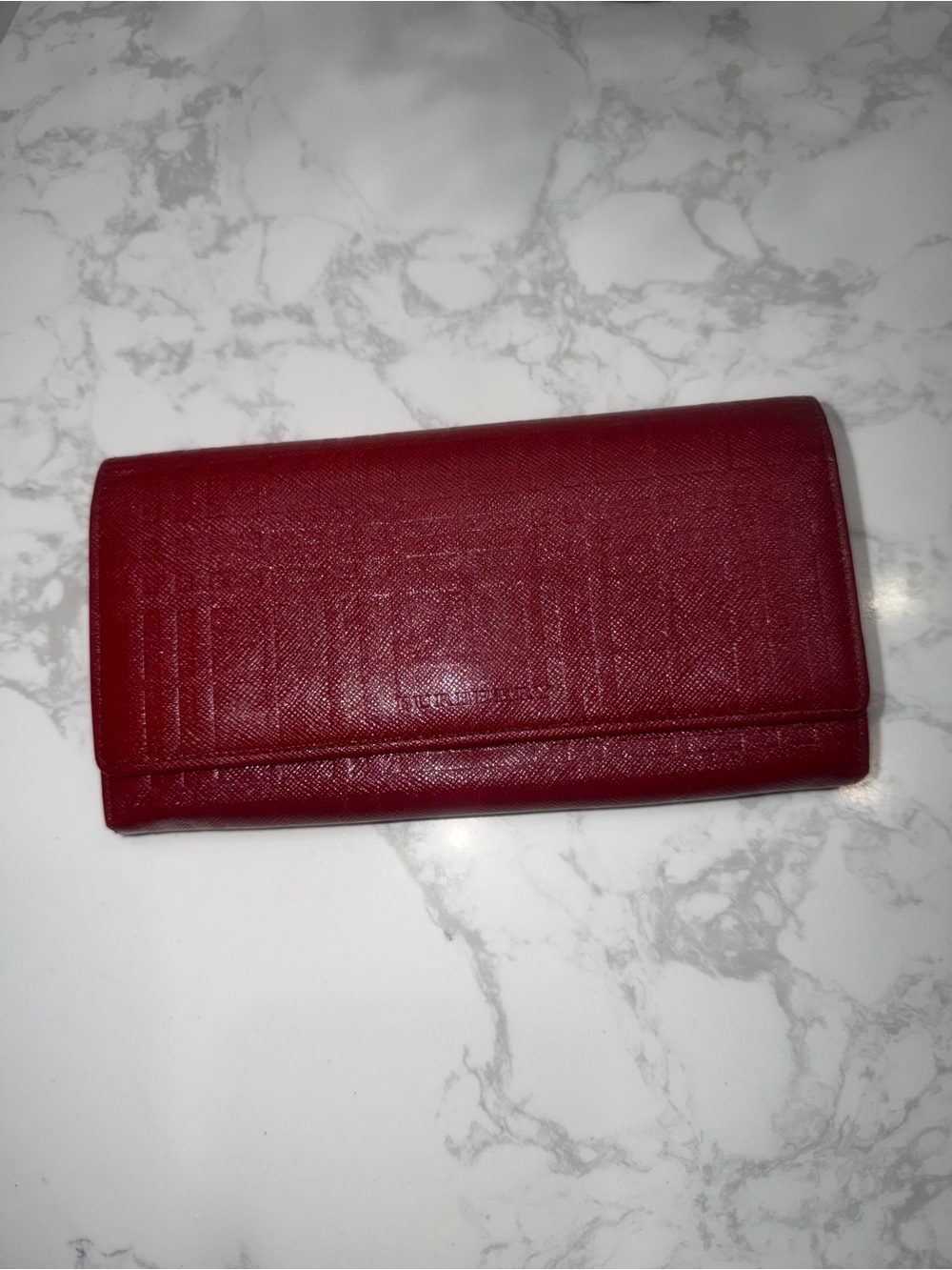 Burberry long saffiano leather wallet Leather Fold-Over Wallet